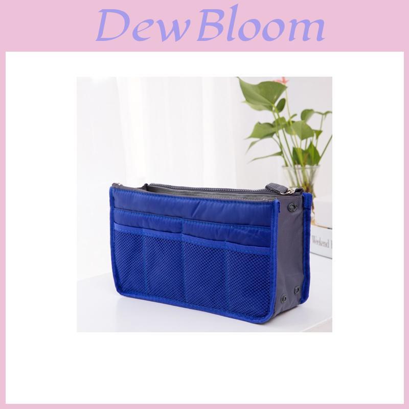 Multicolor Polyester Travel Makeup Bag With Double Zippers For Organizing Cosmetics And Toiletries