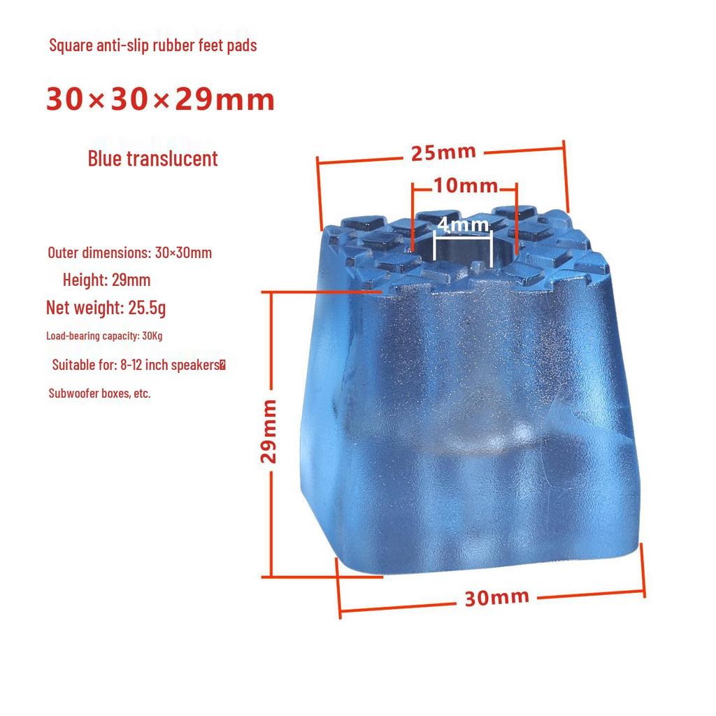 Silicone Vibration Damping Speaker Foot Pads - Anti-slip, Shock Absorbing, Self-Adhesive, Trapezoidal Design for Amplifiers