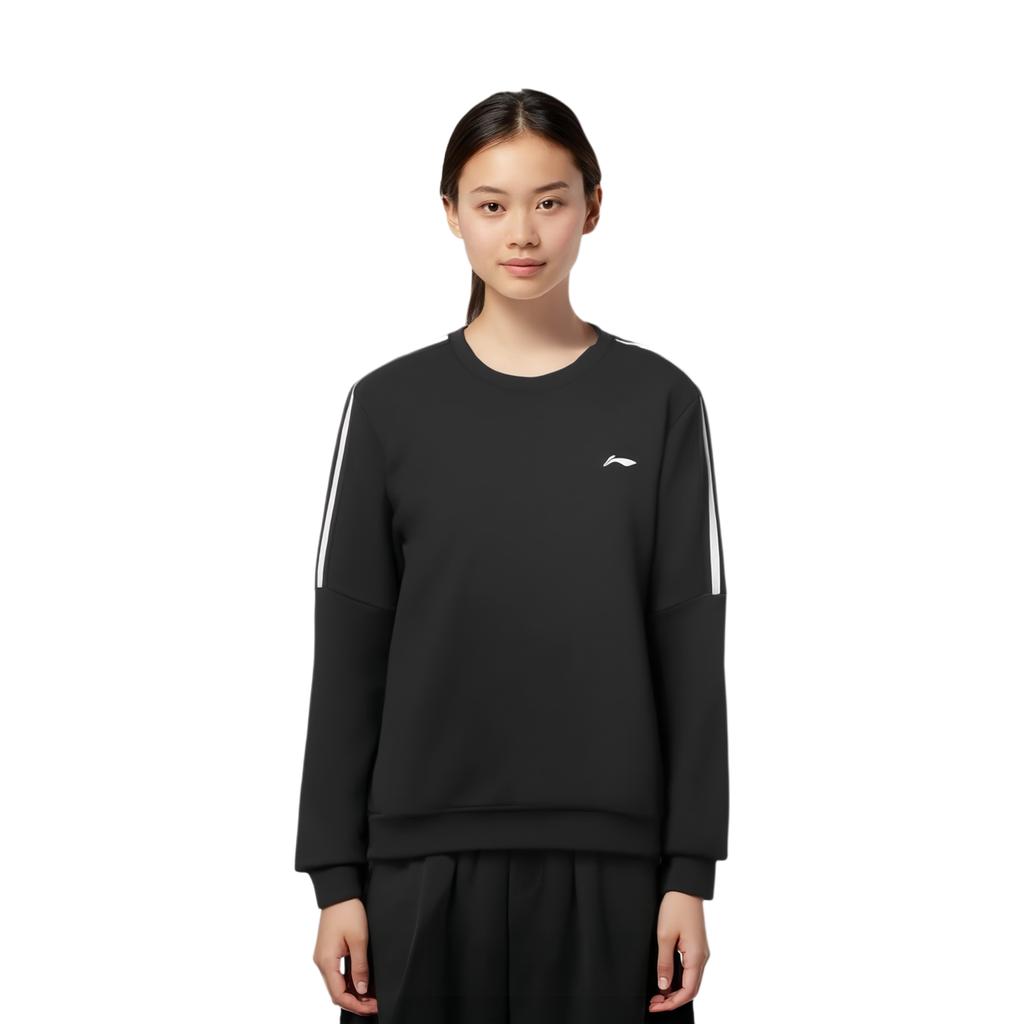 Li Ning Pullover Without Hood Fashion Casual Fleece Lined Crew Neck Sweatshirt Unisex AWDZJ45-1