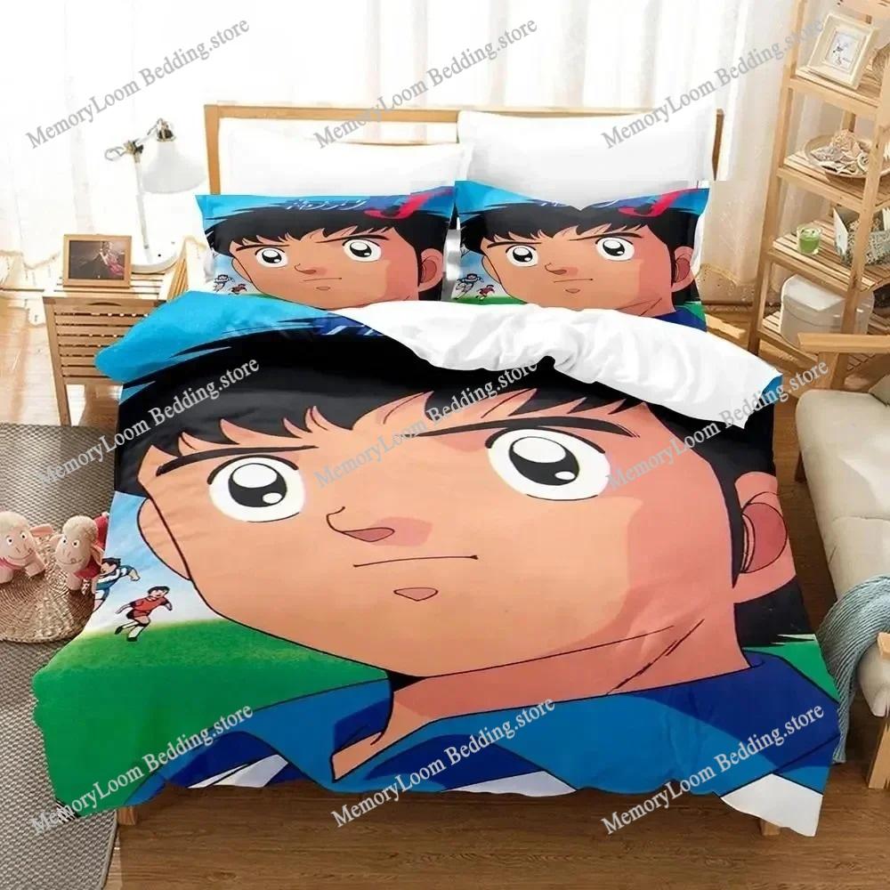 3D Printed Anime Captain Tsubasa Bedding Set Boys Girls Twin Queen Size Duvet Cover Pillowcase Bed Kids Adult Home Textileextile