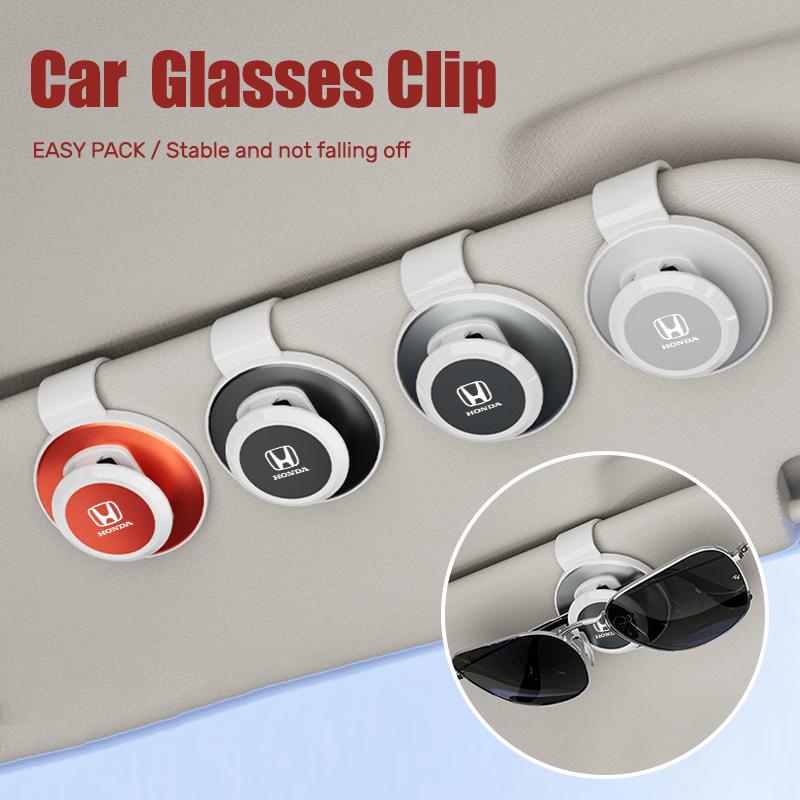 AQZ1 Car Sun Visor Glasses Clip Onehand Pressing Eyeglasses Holder Interior For Honda Civci CRV Accord Mugen Prelude FIT City CRZ CRX