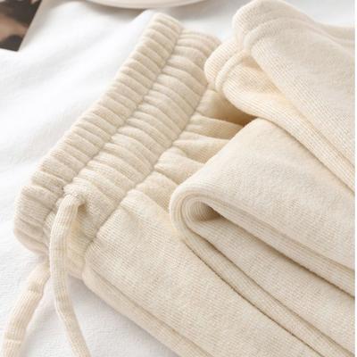 Women'S Sheep Fleece Autumn Winter Soft Cozy Rice Pants, Narrow Straight-Leg Draped Wide Leg Loungewear Slouchy Sweatpants