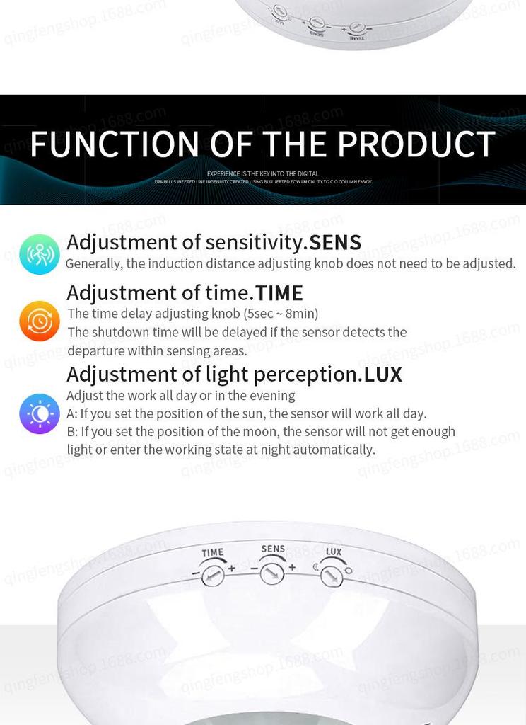 Ceiling-Mounted LED Infrared Body Sensor Switch