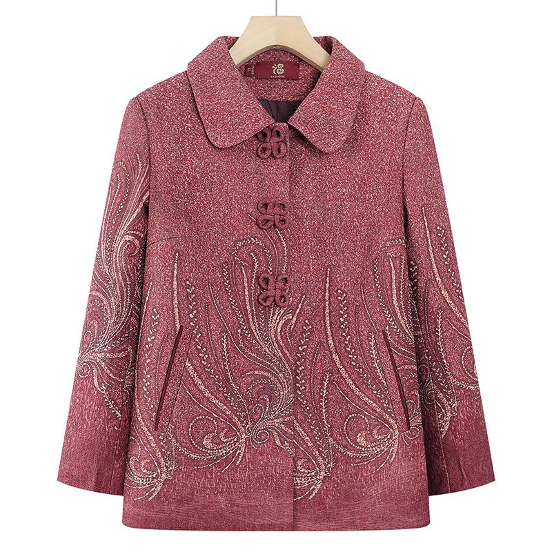 Grandma's 2024 Spring & Autumn Outerwear: Stylish Tops for Middle-Aged & Elderly Women (60-70)