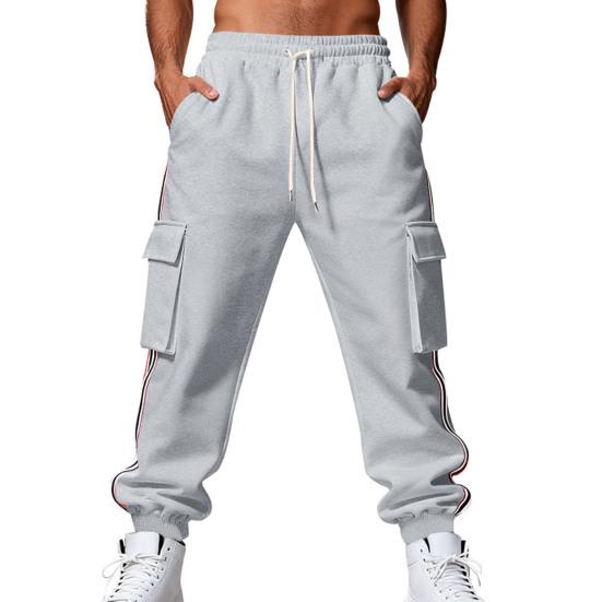 

Men Winter Jogger Pants Drawstring Waist Gym Sweatpants Thickened Warm Cargo Pants Baggy Track Pants for Jogging Running Workout S