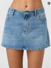 Minigonna Casual Elasticizzata Lavata in Denim Slim Fit da Donna