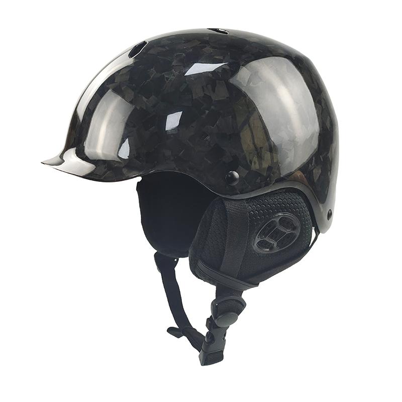 Carbon Fiber Ski and Snowboard Helmet Advanced Protective Gear for Free Riding Sports With Adjustable Size Snow Helmet
