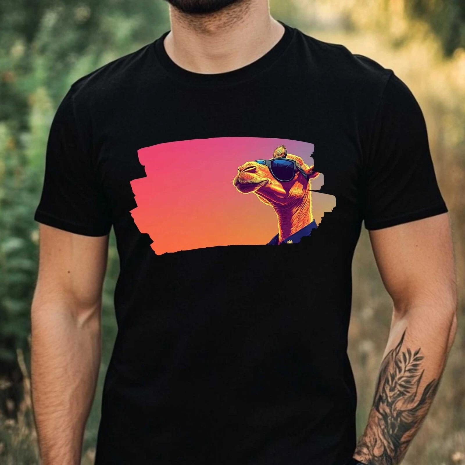 T-Shirt Herren Kamel als Polizist Motiv Baumwolle Größe XS bis 5XL M