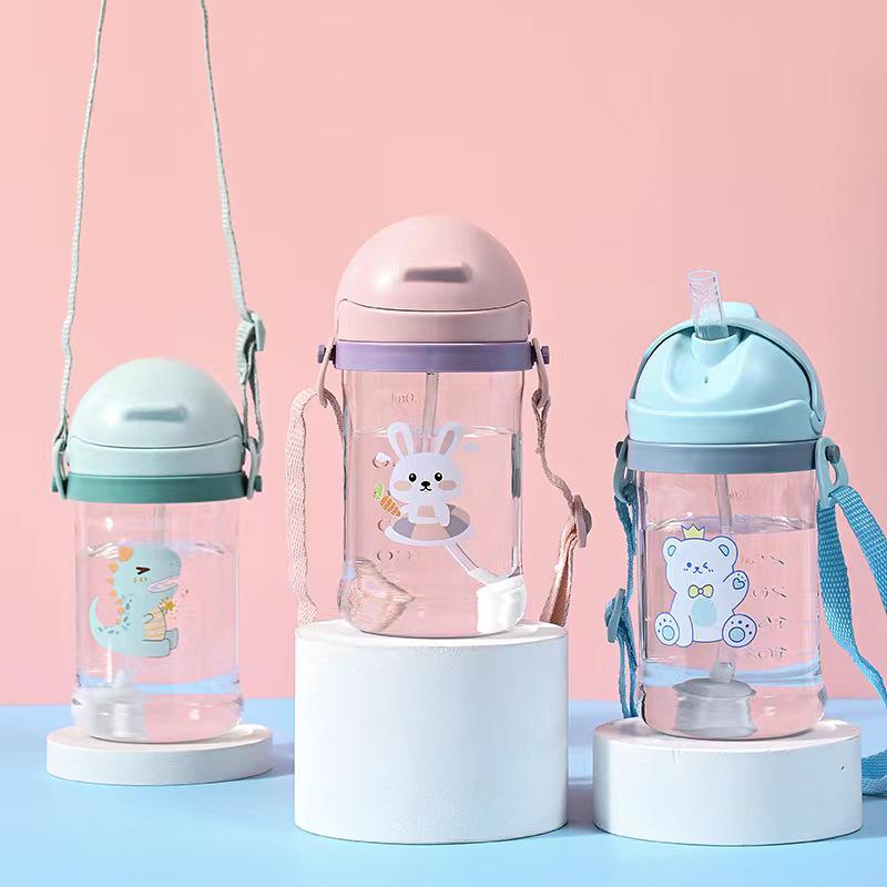 Children's 250ml Straw Sippy Cup with Handle - PC Plastic