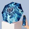 Ombrello Pieghevole Compatto West Ham United Modello Calcio Stampato Mini 5 Pieghe 8 Stecche Antivento Impermeabile Leggero Portatile