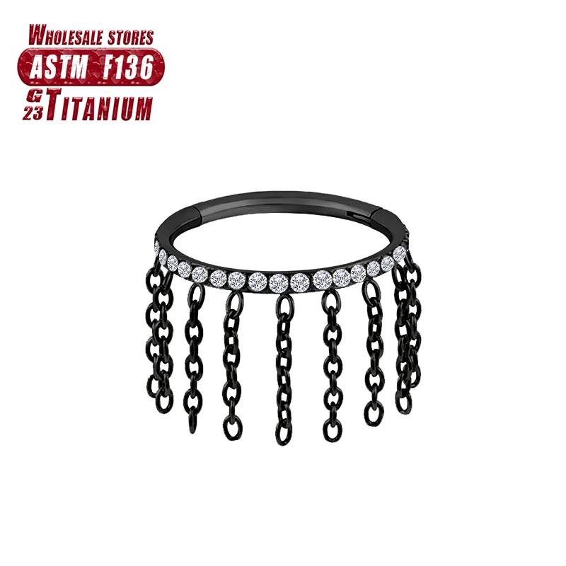 F136 Titan Piercing Septum Zirkon Ohr Tragus Knorpel Nasenringe Daith Helix Ring Clicker Schmuck für Damen Mädchen Geschenk