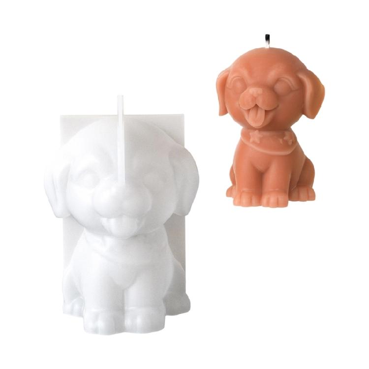 Silicone Mold Resin Art Moulds Candle Crafting Molds Dog Shape Unique Ornament Moulds Silicone Texture for Making Statue
