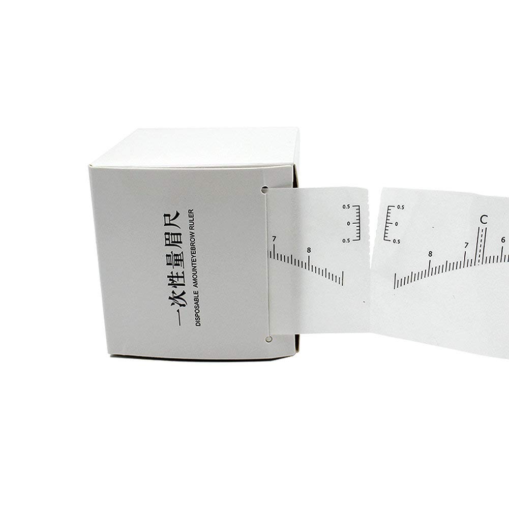 Eyebrow Ruler Sticker for Microblading - Disposable Adhesive Eyebrow Measurement Stencil for Tattooing - Brow Makeup Tools (50Pcs of Pack)