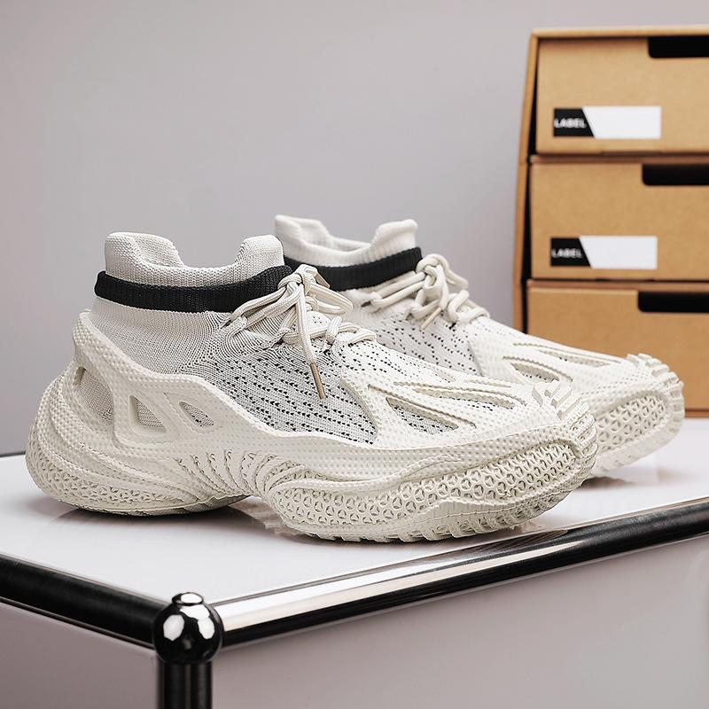 Men's Shoes Summer New Men's Fly-woven Breathable Mesh Casual Shoes Youth Personality Sports Socks Shoes