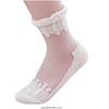 Fashion Thin Transparent Sock Women Breathable Summer Socks Girls Lace Flower Crystal Silk Sock Sexy Elastic Short Tulle Socks  Ruffle Soft Socks