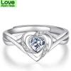 Cute Sterling Tone Plated Rings 'S Women Heart Cubic Zircon Stone Graceful Wedding Occasion Gathering Wedding Occasion Engagement Rings