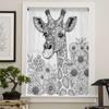 Giraffe Thread Sunflower Sheer Curtains for Kids Bedroom Living Room Voile Window Curtains Tulle Drapes