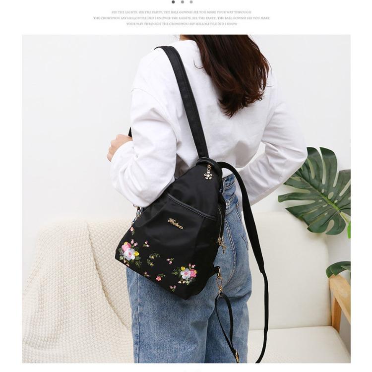 Mochila estampada para mujer, mochila multifuncional de gran capacidad, mochila portátil de viaje de lona multifuncional