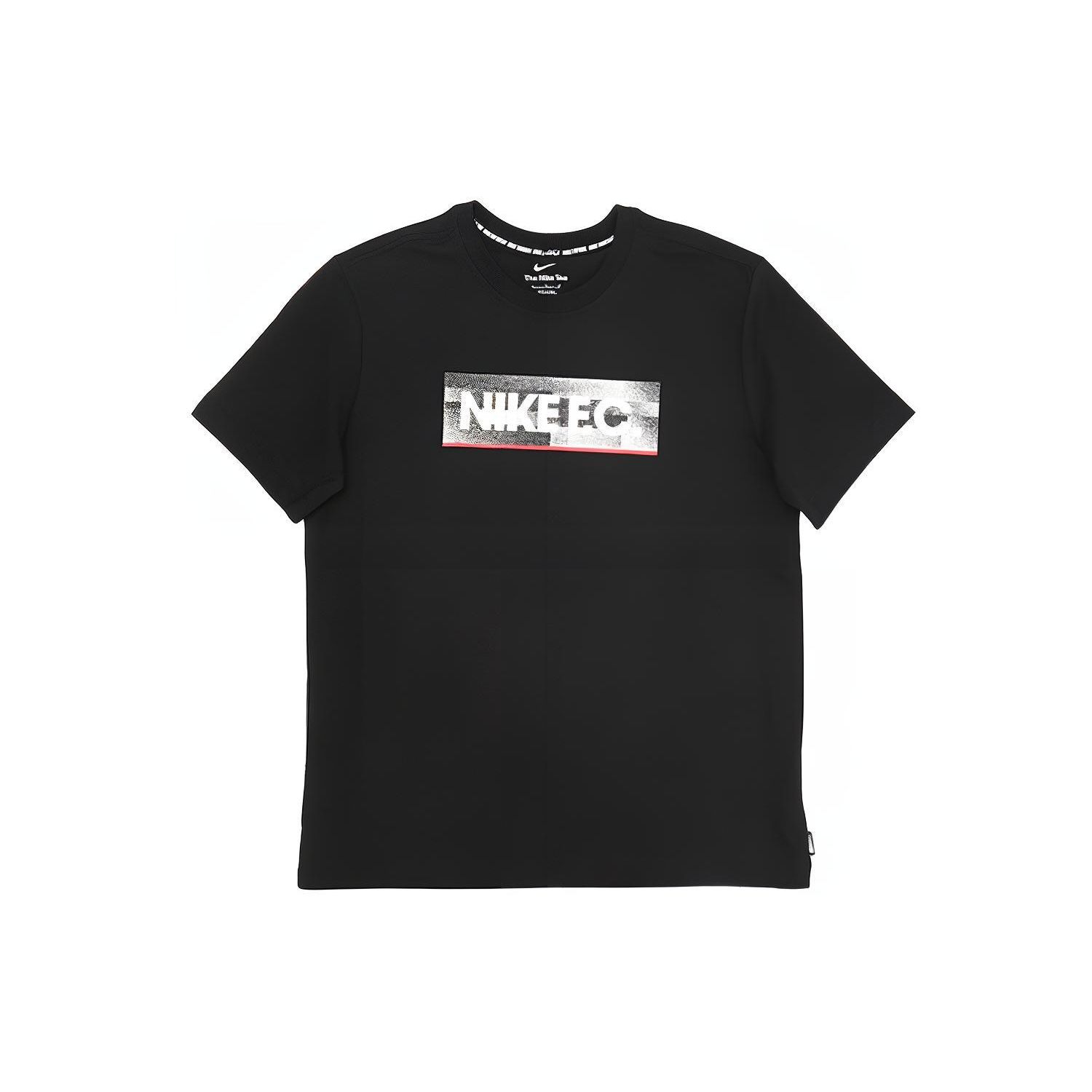 

Найк ФК. Футболка с коротким рукавом и круглым вырезом с логотипом, мужские топы, черные DH7445-010 S