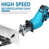 Blue Cordless Electric Reciprocating Saw with 1/2PC Li-ion Battery Wood Metal PVC Pipe Cutting Tool