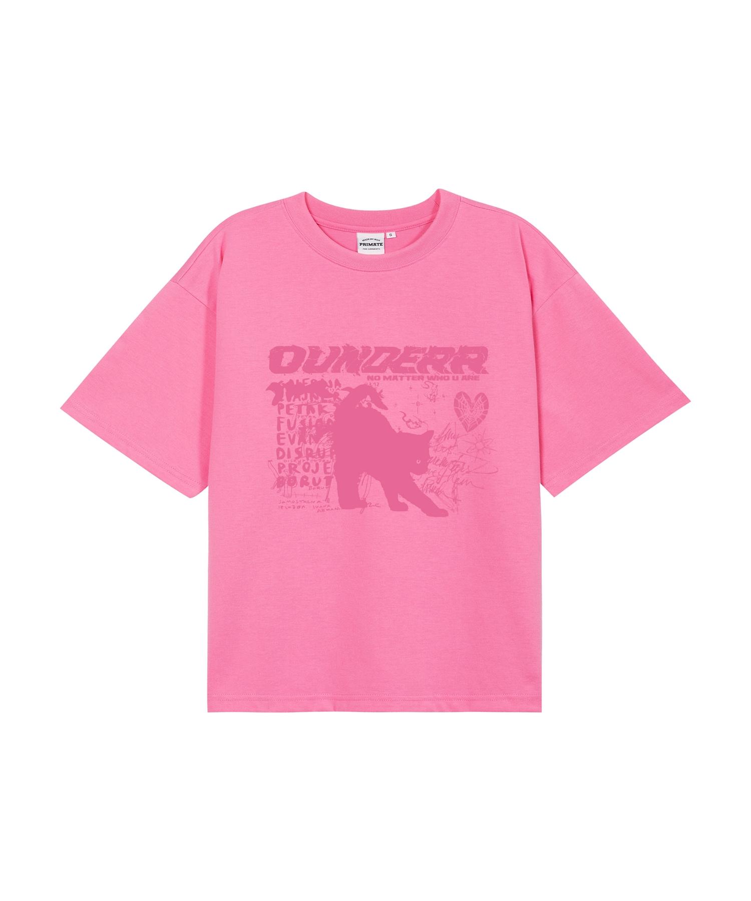 O Under R Mono Collection Кошка Футболка с коротким рукавом (розовый) L