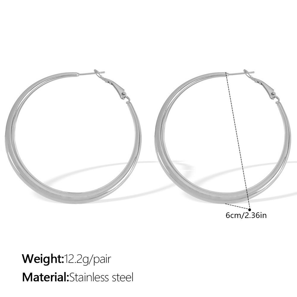 Coarse large earrings plated with European and American exaggerated and simple earrings, circle earrings, new trendy and fashionable plain ring