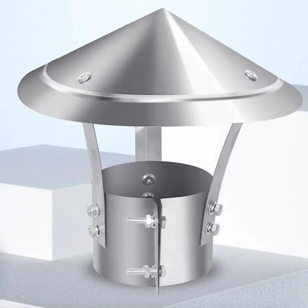 75-160mm Ventilated Rain Cap Stainless Steel Exterior Wall Air Outlet Stove Pipe Protector Cover Chimney Exhaust Hood Fireplaces