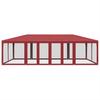 Red Party Tent with 12 Mesh Side Panels 8x4 M HDPE