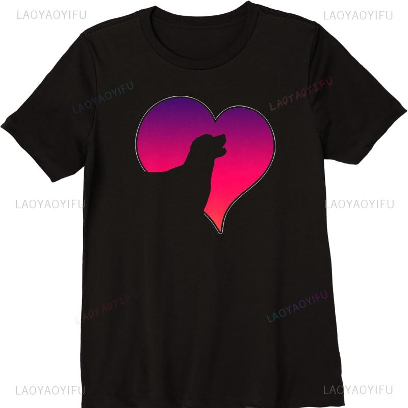 Dog Silhouette Heart Graphic T-shirt