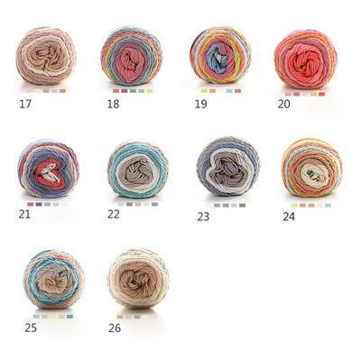 100 Gramm Regenbogenfarbenes handgewebtes Baumwollgarn Weiches Häkelgarn Dickes Garn zum Handstricken Warmer Pullover Sofakissen Schal DIY