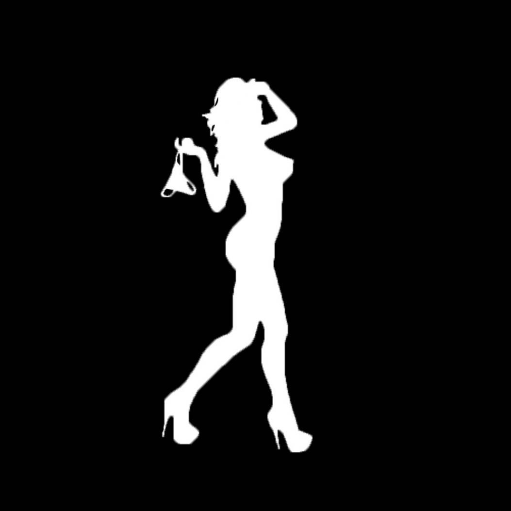 

Наклейка для автомобиля в виде женщины в бикини белый