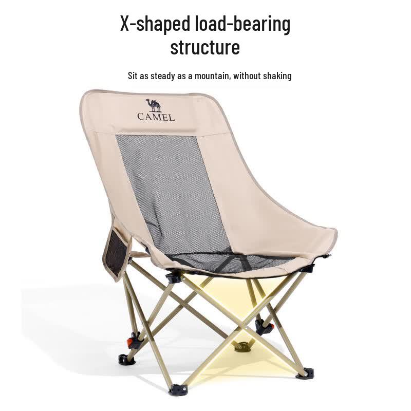 Camel Foldable Padded Outdoor Lounge Chair with Footrest