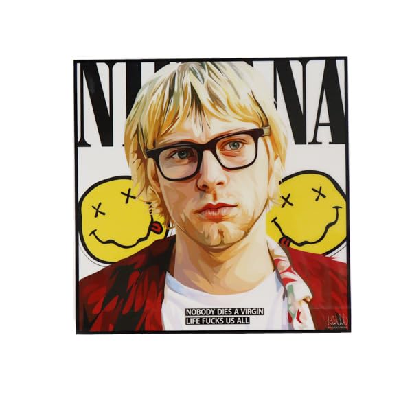 

Art frame, Nirvana, Kurt Cobain, Nirvana art, KEETATAT SITTHIKET, pop art frame, interior painting, pop art, overseas poster, panel, imported, homage