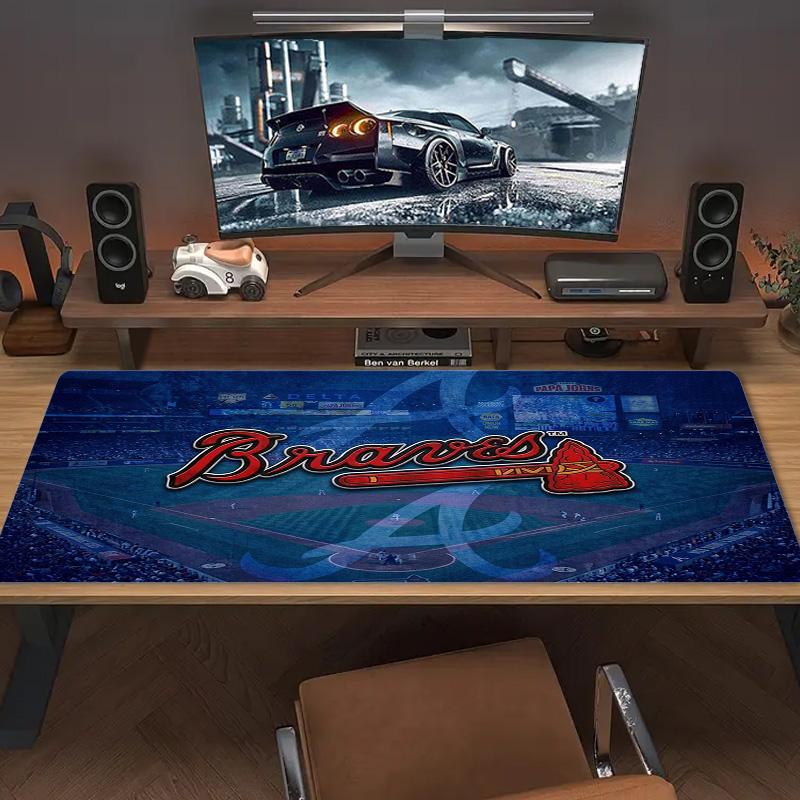 Atlanta Braves Color Mouse Pad Large Gaming Table Cushion Non-slip Laptop Tablet Big Mousepad XXL Mat Mini PC Playmat With Lock edge