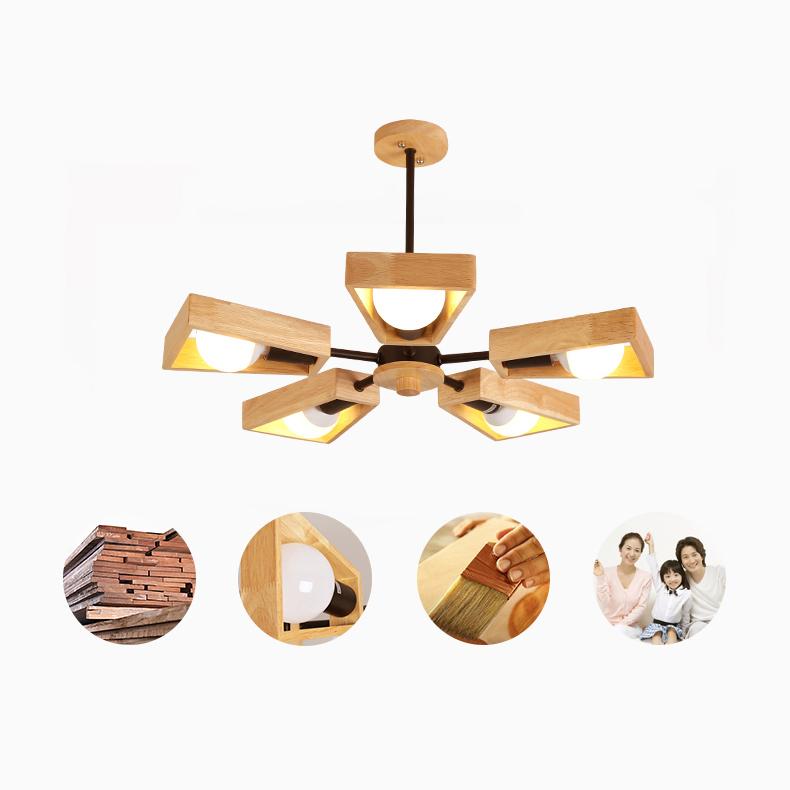 Wooden Chandelier for Living Room Bedroom