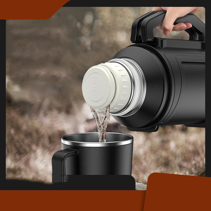 High Quality Large 1800ml Leak Proof Vacuum High-efficiency Insulation Function Thermos Flask with Foldable Handle and Cup Lid