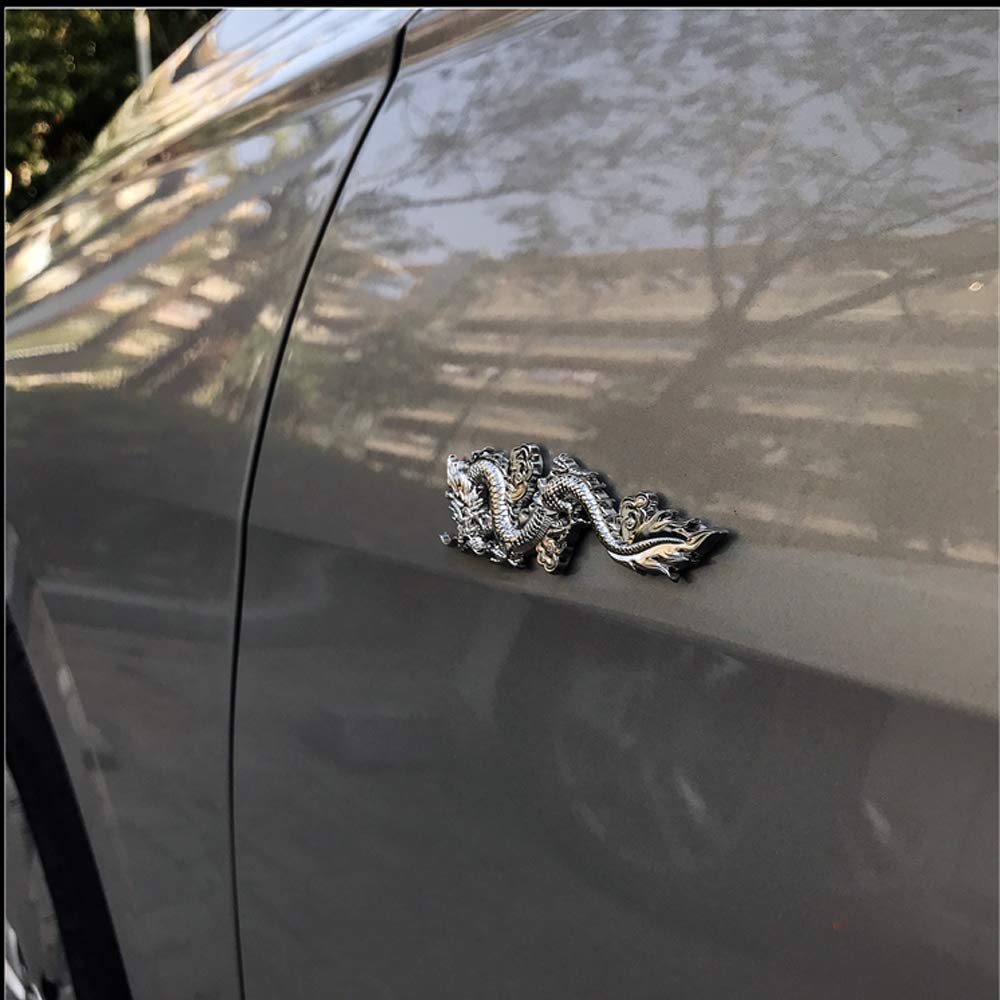 Car Sticker Car Sticker 3D Dragon Metal Car Sticker 2pcs Auto Motorcycle Logo Badge Emblem Tail Decal,Black
