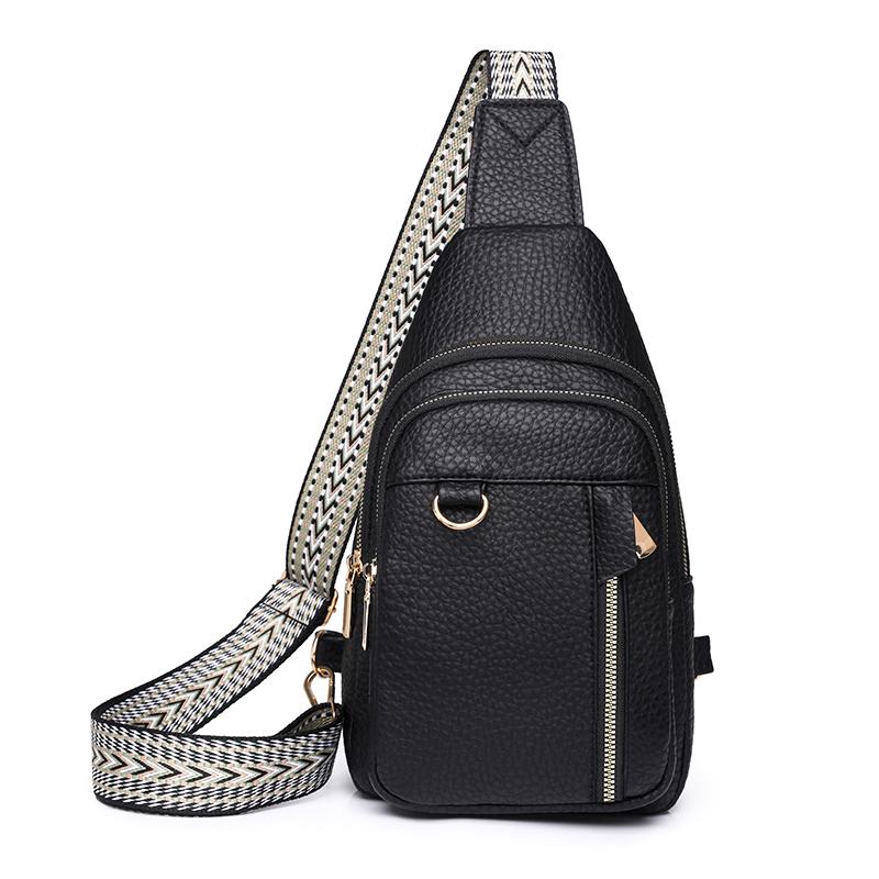 

Женская нагрудная сумка, кожаная сумка через плечо, сумка через плечо большой емкости с несколькими отделениями