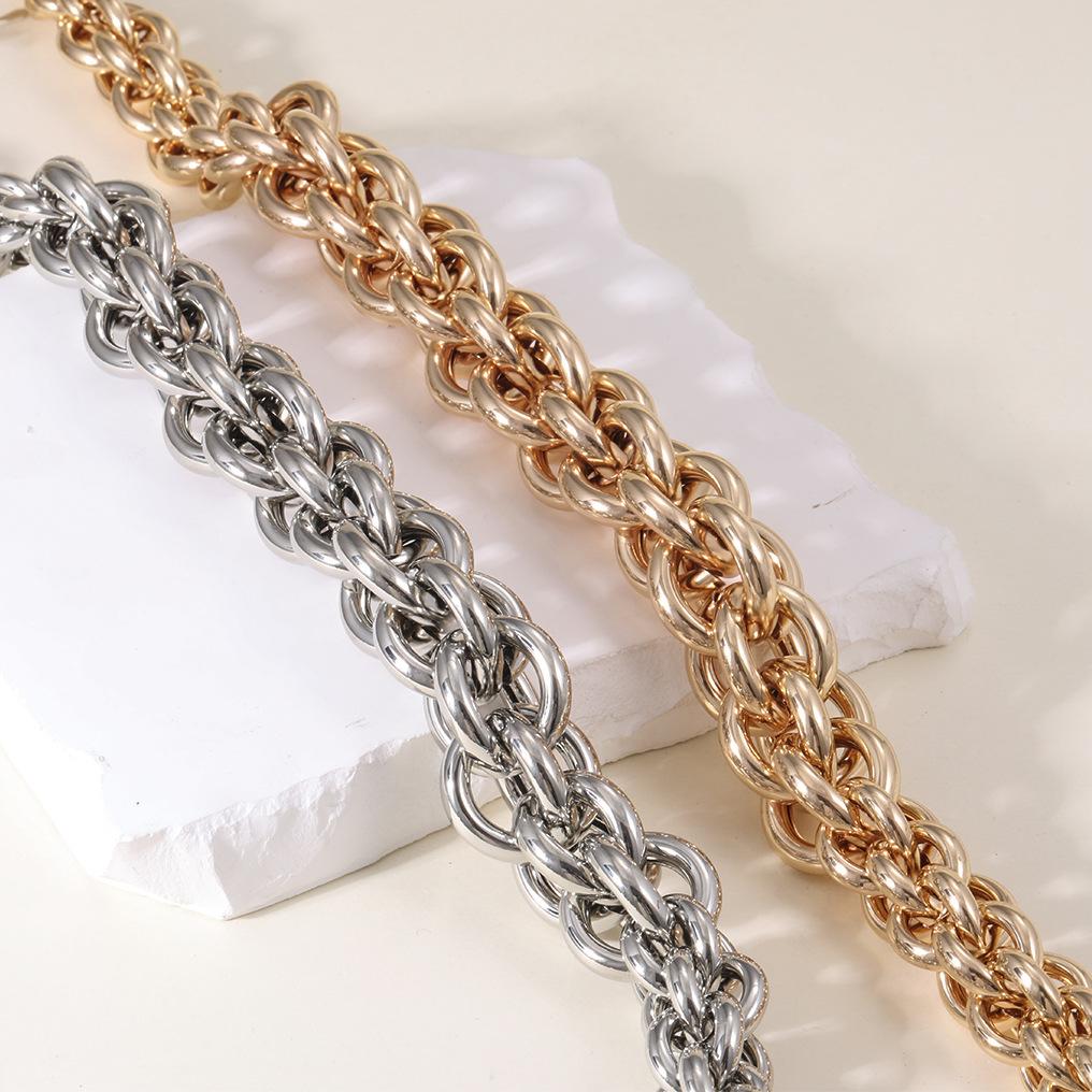 European and American Hip-hop Exaggerated Jewelry, Heavy Metal Chain Single-layer Necklace, Geometric Simple Collarbone Chain