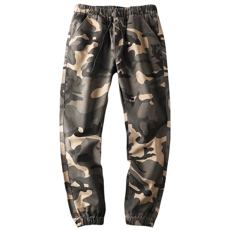 Export Tail Order Men's Cut Label Cattle Goods Camouflage Cargo Pants Men's Fashion Brand Ankle Banded Sports Pants Export Original Order Casual Pants