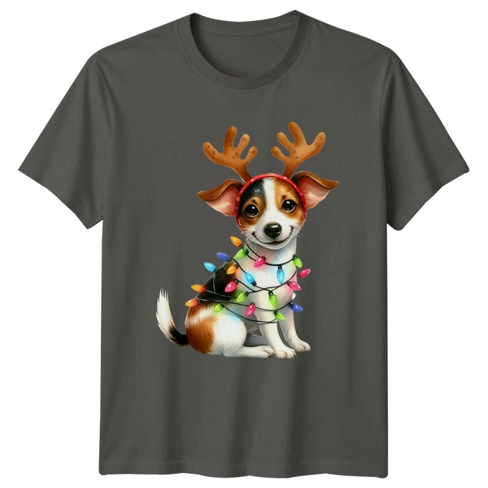 Dog Christmas Lights Animals Dogs Unisexs TShirt Unisexs Tee Holiday Graphic Top S