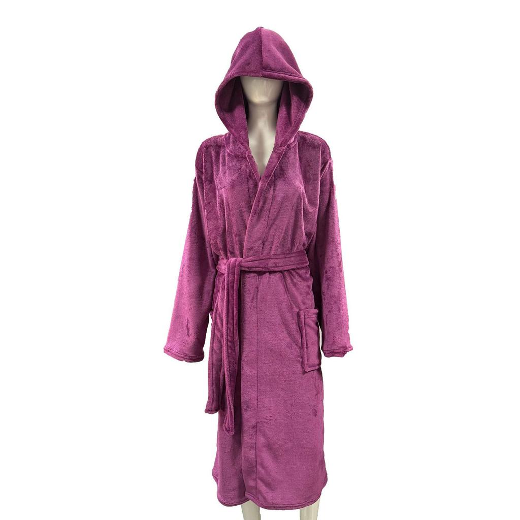 Couples' Casual Flannel Hooded Bathrobe Pajamas