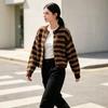 Women's Retro Striped Knit Cardigan - Unique, Stylish, Age-Reducing Outerwear for Autumn and Winter.
