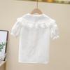 Girls' Short-Sleeve Summer Chiffon Shirt 2024 - White