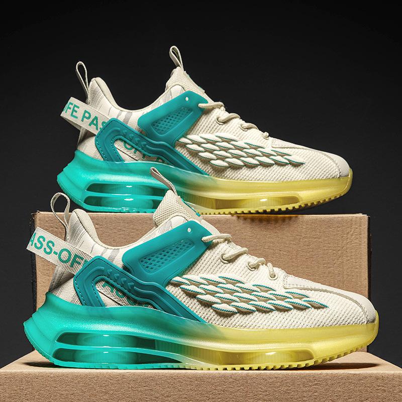 

Summer fly-woven breathable fish scale men s shoes youth fashion low-top lace-up platform shoes student simple style shoes 44