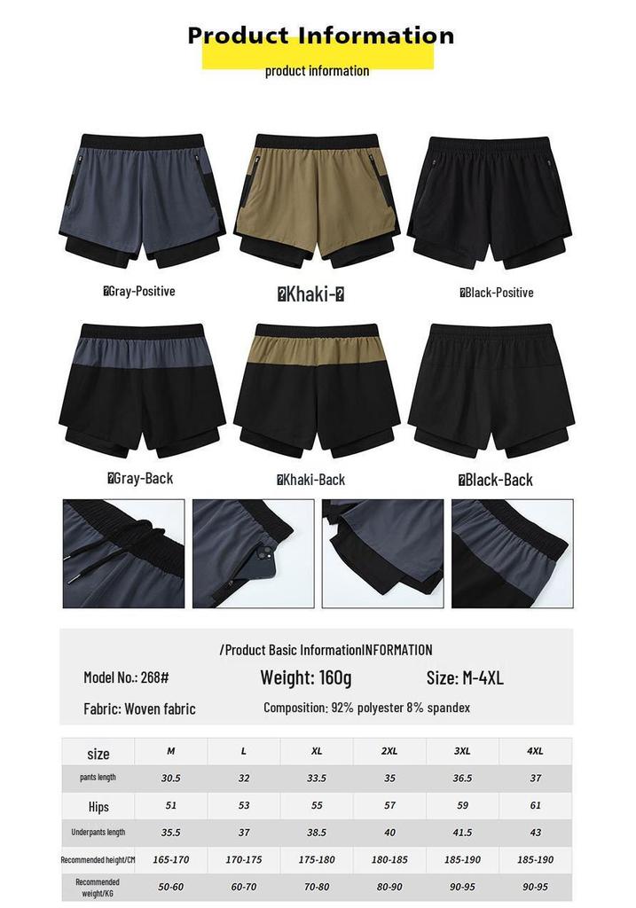 Men's Quick-Dry Summer Sports Shorts with Liner - Three-Quarter Length for Running, Fitness, Track, and Basketball.