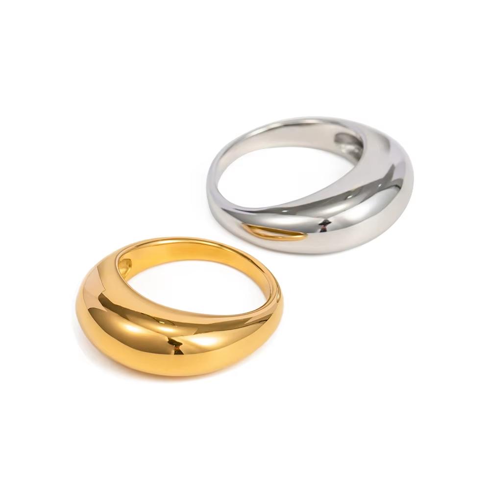 

SUNIBI Fashion Simple Stainless Steel Rings for Women Arc Rings Jewellery Couple Anniversary Geometric Ring Size 5 6 7 8 Jewelry 8