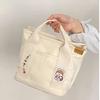 Homemade Zipper Casual Cartoon Handbag Student Lunch Box Bag Canvas Handbag Portable Storage Bag