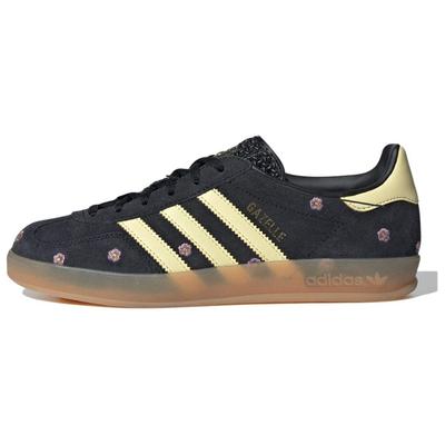 Gazelle Indoor Schwarz Blumenstickerei Damen Sneaker Core-Black Almost-Yellow Silver-Dawn IF4490