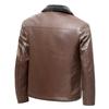 Men's Leather Jacket Casual Jacket Plus Large Size Fat Winter Fat Man Plus Velvet Middle-aged and Elderly Daddy's Fur Collar Jacket